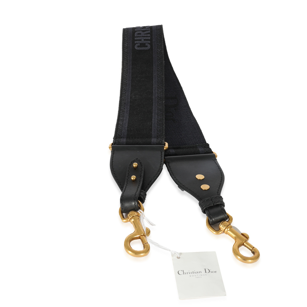 Christian Dior Navy Canvas Logo Embroidered Strap - Picture 3 of 3